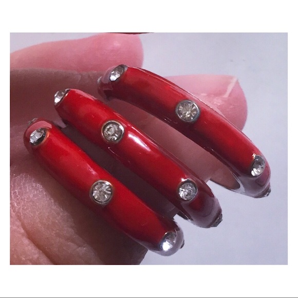 Old Navy Jewelry - Old Navy Stackable Ring Set Enamel & Crystals Sz 6